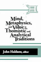 Cover of 'IMind, Metaphysics, and Value in the Thomistic and Analytical Traditions' 