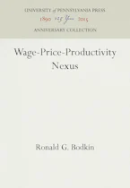 Cover of 'Wage-Price-Productivity Nexus' by Ronald G. Bodkin 