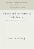 Cover of 'Finance and Enterprise in Early America' by Donald R. Adams, Jr. 