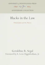 Cover of 'Blacks in the Law' by Geraldine R. Segal 