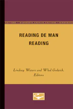 Cover of 'Reading De Man Reading' 