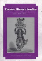 Theatre History Studies V. 27 Theatre History Studies V. 27