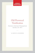 Cover of 'Old Provencal Versification' by Frank M. Chambers 