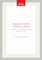 Cover of 'Supplement to the Tuckerman Tables' by Michael A. Houlden 