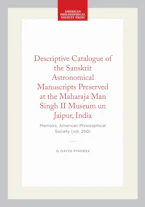 Cover of 'Descriptive Catalogue of the Sanskrit Astronomical Manuscripts Preserved at the Maharaja Man Singh II Museum Un Jaipur, India' by David Pingree 