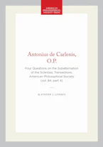 Cover of 'Antonius De Carlenis, O.P.' by Steven J. Livesey 