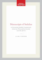 Cover of 'Manuscripts of Sedulius' by Carl P. Springer 