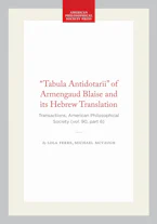 Cover of '"Tabula Antidotarii" of Armengaud Blaise and Its Hebrew Translation' by Lola Ferre and Michael McVaugh 