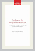 Cover of 'Studies on the Neoplatonist Hierocles' by Ilsetraut Hadot 