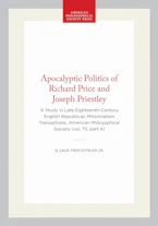 Cover of 'Apocalyptic Politics of Richard Price and Joseph Priestley' by Jack Fruchtman, Jr. 