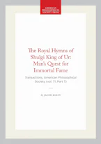 Cover of 'The Royal Hymns of Shulgi King of Ur: Mans Quest for Immortal Fame' by Jacob Klein 