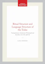 Cover of 'Ritual Structure and Language Structure of the Todas' by M.B. Emeneau 