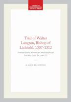 Cover of 'Trial of Walter Langton, Bishop of Lichfield, 1307-1312' by Alice Beardwood 