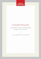 Cover of 'Comedie Francaise' by H. Carrington Lancaster 