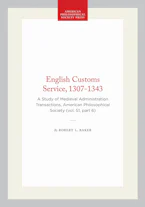 Cover of 'English Customs Service, 1307-1343' by Robert L. Baker 