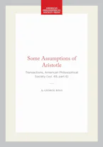 Cover of 'Some Assumptions of Aristotle' by George Boas 