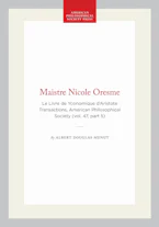 Cover of 'Maistre Nicole Oresme' by Albert Douglas Menut 