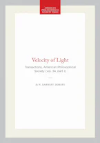 Cover of 'Velocity of Light' by N. Earnest Dorsey 