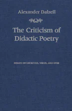 Cover of 'The Criticism of Didactic Poetry' 