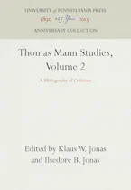 Cover of 'Thomas Mann Studies, Volume 2' by Klaus W. Jonas and Ilsedore B. Jonas 