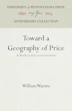 Cover of 'Toward a Geography of Price' by William Warntz 