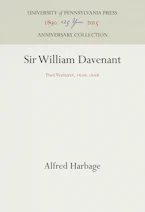 Cover of 'Sir William Davenant' by Alfred Harbage 