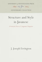 Structure and Style in Javanese Structure and Style in Javanese