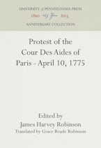 Protest of the Cour Des Aides of Paris--April 10, 1775