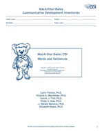 Cover of 'MacArthur Communicative Development Inventories (CDIs)' 