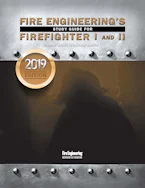 Cover of 'Fire Engineerings Study Guide for Firefighter I&II, 2019 Update' 