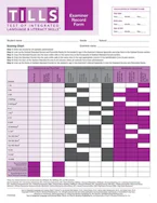 Cover of 'Test of Integrated Language and Literacy Skills® (TILLS®) Examiner Record Form' 