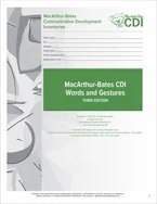 Cover of 'MacArthur-Bates Communicative Development Inventories (CDI) Words and Gestures Forms' 