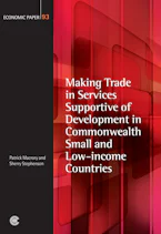 Cover of 'Making Trade in Services Supportive of Development in Commonwealth Small and Low-Income Countries' by Patrick Macrory and Sherry Stephenson 