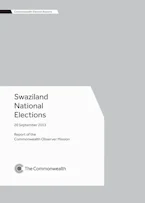 Cover of 'Swaziland National Elections, 20 September 2013' 