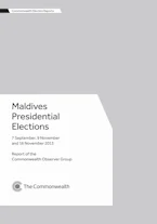Cover of 'Maldives Presidential Elections, 7 September, 9 November and 16 November 2013' 